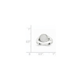 14k White Gold 9.0x9.0mm Closed Back Signet Ring