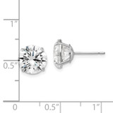 14k White Gold 9mm Round CZ Post Earrings