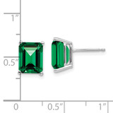 14k White Gold 9x7mm Emerald Cut Mount St. Helens Earrings