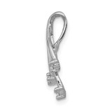 14k White Gold AA Diamond 3-1.6mm Stone Twisted Chain Slide
