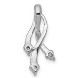 14k White Gold AA Diamond 3-1.6mm Stone Twisted Chain Slide