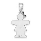 14k White Gold AA Diamond Kid Pendant - XK-427357C5-9975