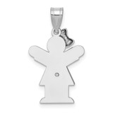 14k White Gold AA Diamond Kid Pendant - XK-73995625-8016
