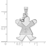 14k White Gold AA Diamond Kid Pendant - XK-959402E4-9707