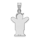 14k White Gold AA Diamond Kid Pendant - XK-B418ECAC-4883