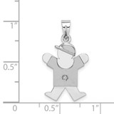 14k White Gold AA Diamond Kid Pendant - XK-EDAC9B7E-1851