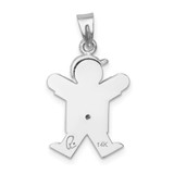 14k White Gold AA Diamond Kid Pendant - XK-EDAC9B7E-1851