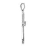 14k White Gold AA Diamond Passion Cross Pendant