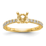 14k 1/3 carat Lab Grown Diamond VS/SI+ G+ 1 carat Center Round Semi Mount Engagement Ring