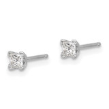 14k White Gold AA Quality Complete Princess Cut Diamond Earrings - XW-0843245E-9853