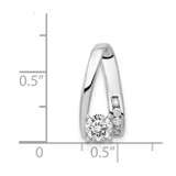 14k White Gold AAA Diamond Semi-mount Peg Slide