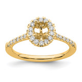 14k 1/3 carat Lab Grown Diamond VS/SI+ G+ 1/2 carat Center Oval Semi Mount Halo Engagement Ring