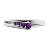 14k White Gold Amethyst 4-stone Ring