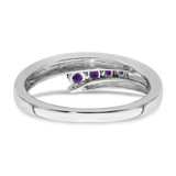 14k White Gold Amethyst 4-stone Ring