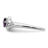 14k White Gold Amethyst and Diamond 2-stone Heart Ring - RM-056D4BF3-4843