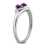 14k White Gold Amethyst and Diamond 2-stone Heart Ring - RM-056D4BF3-4843