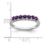 14k White Gold Amethyst and Diamond 7-stone Ring