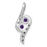14k White Gold Amethyst and Diamond Chain Slide