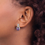 14k White Gold Amethyst and Diamond Earrings - EM-15B04996-2798