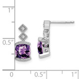 14k White Gold Amethyst and Diamond Earrings - EM-C427C484-5393