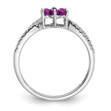 14k White Gold Amethyst and Diamond Floral Ring - RM-C4B172B4-1879