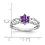 14k White Gold Amethyst and Diamond Floral Ring - RM-C4B172B4-1879