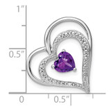 14k White Gold Amethyst and Diamond Heart Chain Slide - PM-C30A66CF-2301