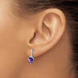 14k White Gold Amethyst and Diamond Heart Earrings - EM-631ED0D0-1094