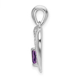 14k White Gold Amethyst and Diamond Heart Pendant - PM-02BE0502-3505