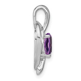 14k White Gold Amethyst and Diamond Heart Pendant - PM-1E0E6837-2990