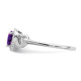 14k White Gold Amethyst and Diamond Heart Ring - RM-B25D09E2-9622
