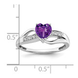 14k White Gold Amethyst and Diamond Heart Ring - RM-C0A653F5-3706