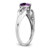 14k White Gold Amethyst and Diamond Heart Ring - RM-C0A653F5-3706