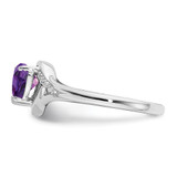 14k White Gold Amethyst and Diamond Heart Ring - RM-C80D7144-5030
