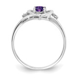 14k White Gold Amethyst and Diamond Heart Ring - XB-E9618C89-5401