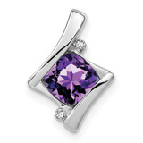 14k White Gold Amethyst and Diamond Pendant - PM-0A4838CC-6585