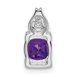 14k White Gold Amethyst and Diamond Pendant - PM-1B06C893-3477