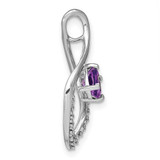 14k White Gold Amethyst and Diamond Pendant - PM-4D88C439-9940