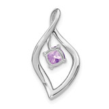 14k White Gold Amethyst and Diamond Pendant - PM-4D88C439-9940