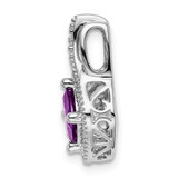 14k White Gold Amethyst and Diamond Pendant - PM-706CFB27-5421