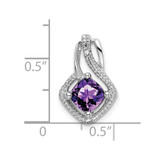 14k White Gold Amethyst and Diamond Pendant - PM-706CFB27-5421
