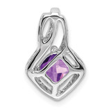 14k White Gold Amethyst and Diamond Pendant - PM-706CFB27-5421