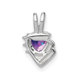 14k White Gold Amethyst and Diamond Pendant - PM-97F64669-1354