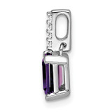 14K White Gold Amethyst and Diamond Pendant - PM-9CB8E254-8557
