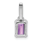 14K White Gold Amethyst and Diamond Pendant - PM-9CB8E254-8557
