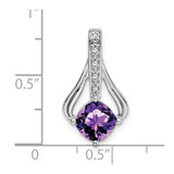 14k White Gold Amethyst and Diamond Pendant - PM-E887898D-3516