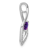 14k White Gold Amethyst and Diamond Pendant - PM-FFD23F47-4764