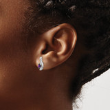 14k White Gold Amethyst and Diamond Post Earrings - XB-37C8D2CF-4768