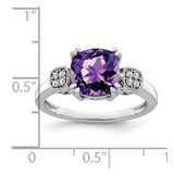 14k White Gold Amethyst and Diamond Ring - RM-338C6ED4-5921