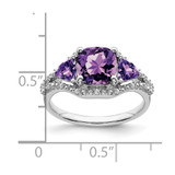 14k White Gold Amethyst and Diamond Ring - RM-7D0402D4-9160